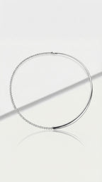 Pure Line - Half Tennis Half Omega Necklace — Levendi Jewellers