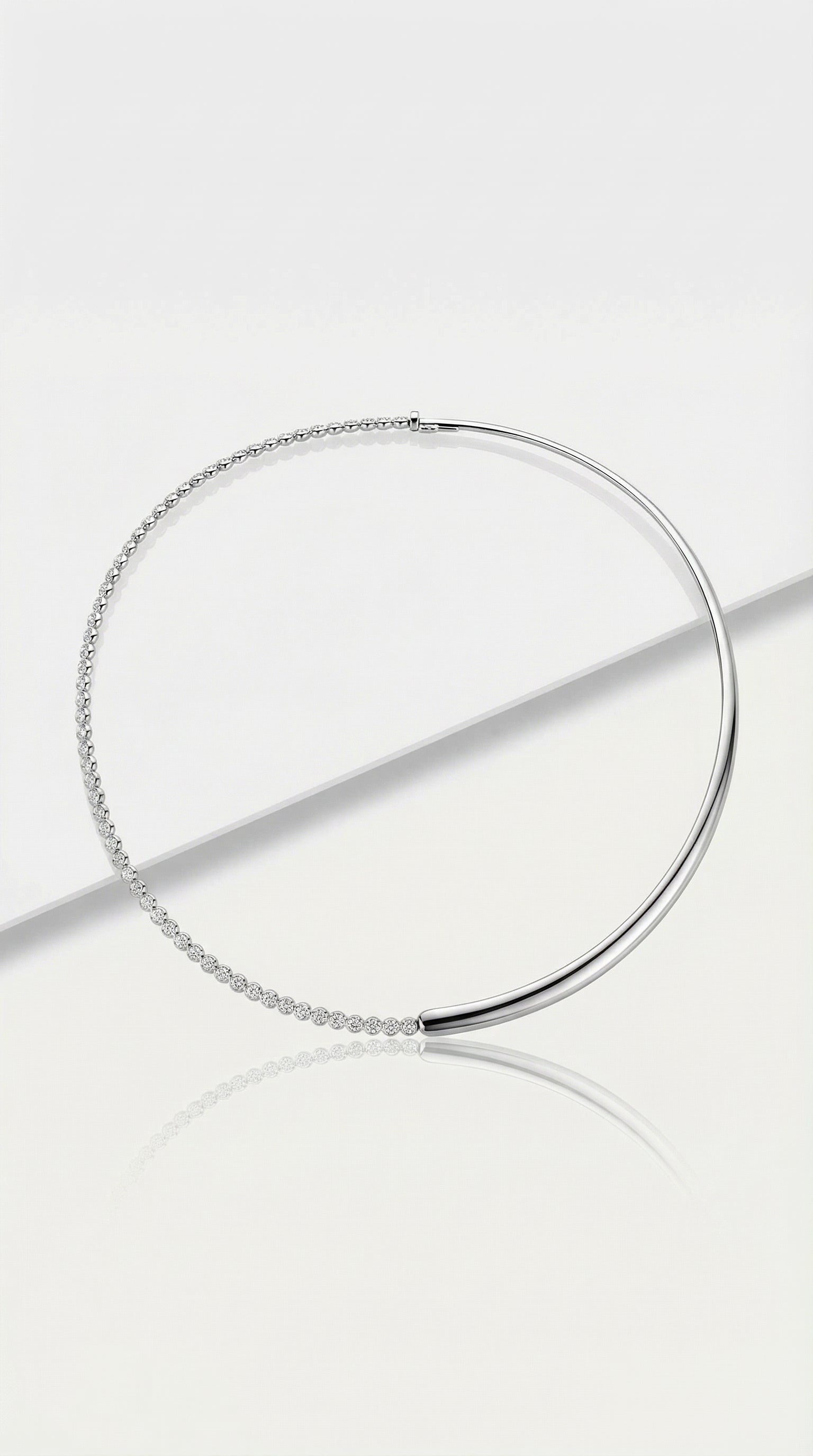 Pure Line - Half Tennis Half Omega Necklace