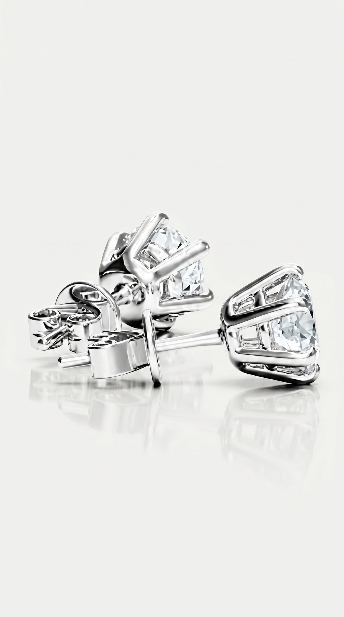 Classic Levendi 6 Claws Diamond Studs, view 2 — Levendi Jewellers
