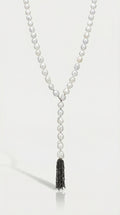 Australian South Sea Baroque Pearl and Black Diamond Tassel Long Necklace