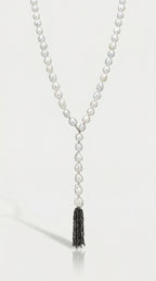 Australian South Sea Baroque Pearl and Black Diamond Tassel Long Necklace — Levendi Jewellers