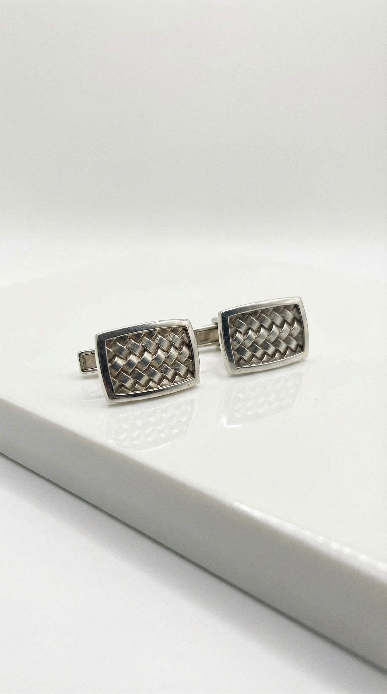 Silver Rectangle Matt Cufflinks