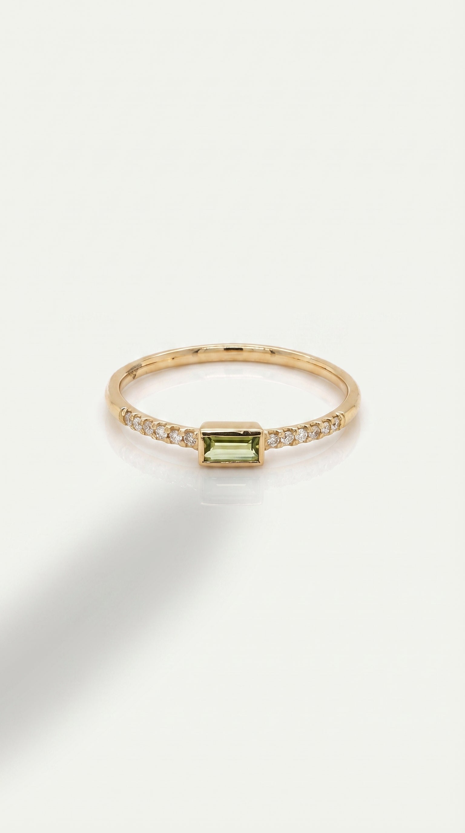 Rainbow Gemstone Peridot Petite Ring