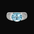 The Riviera Oval - Aquamarine Diamond Ring