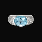 The Riviera Oval - Aquamarine Diamond Ring — Levendi Jewellers