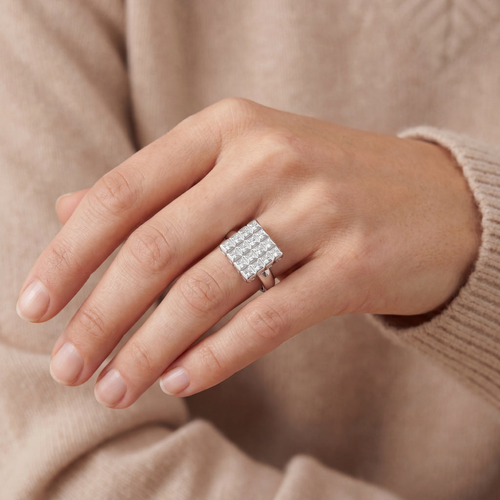 The Rubicube Diamond Ring, view 2 — Levendi Jewellers
