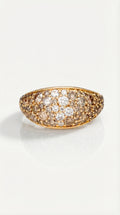 Champagne Diamonds Narrow Pave Signet Ring