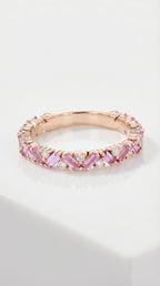Rainbow - Petite Baguette Pink Sapphire Band — Levendi Jewellers