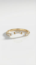 Wedding band - Baguette & Round Soft Curve