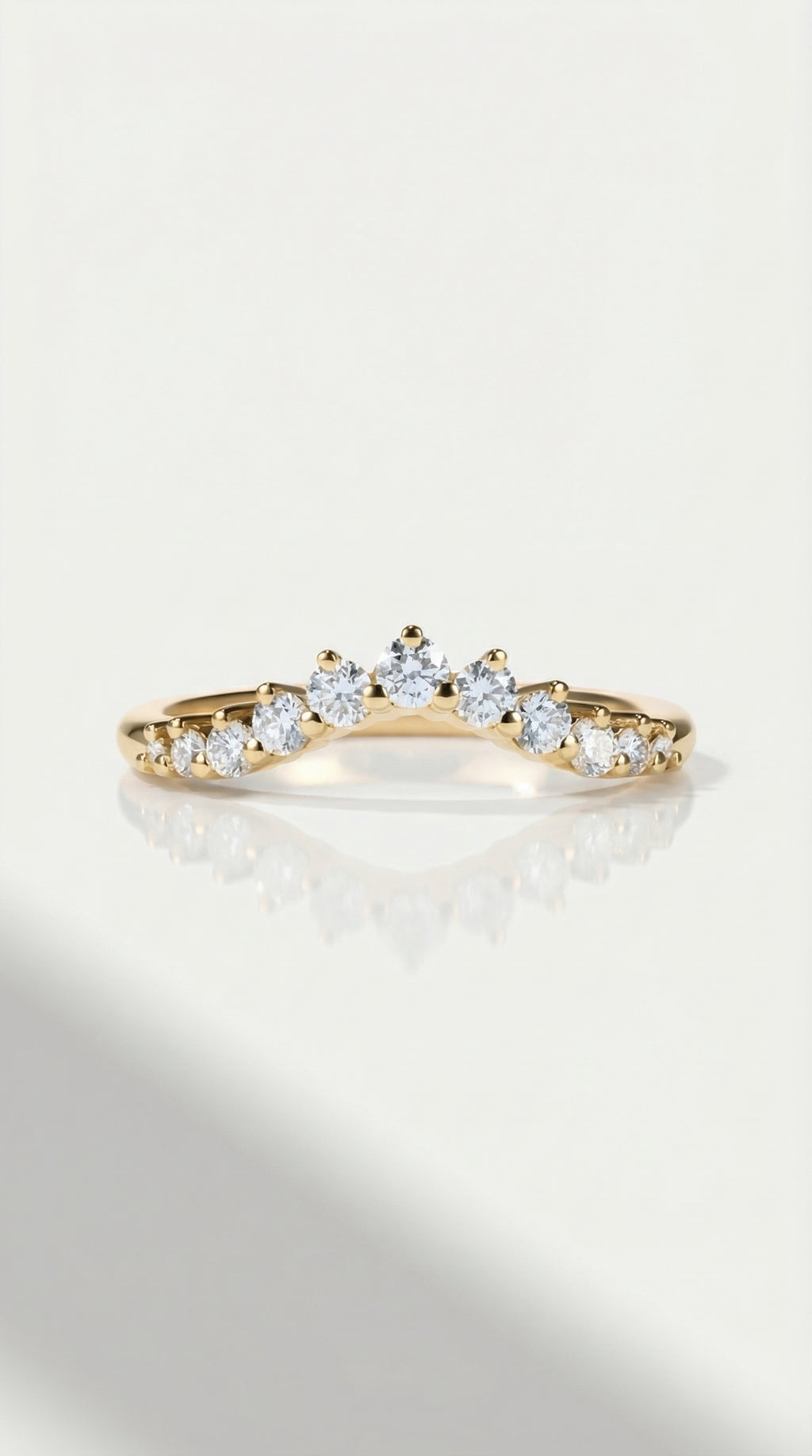 Wedding Band - 11 diamonds soft curve — Levendi Jewellers