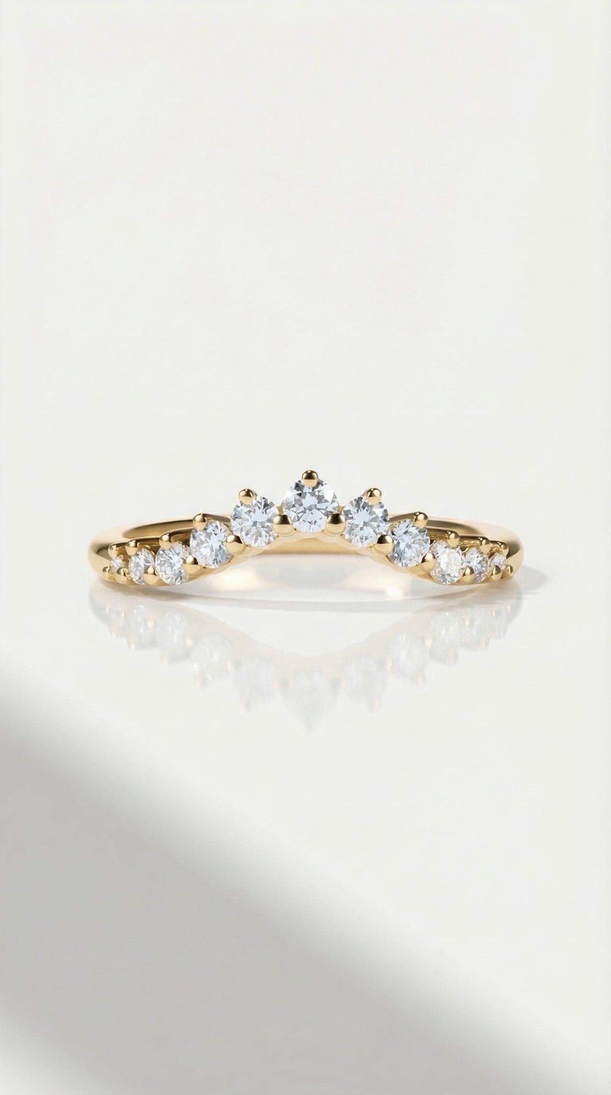 Wedding Band - 11 diamonds soft curve — Levendi Jewellers