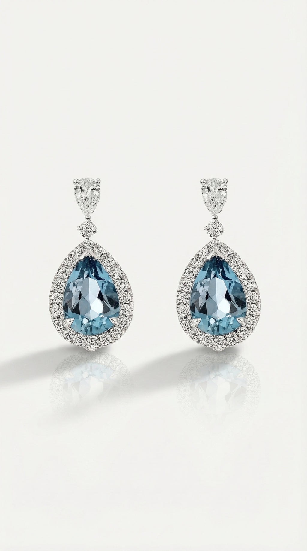 Aquamarine & Diamond Drop Earrings — Levendi Jewellers