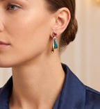 Australian Black Opal and Rubies Earrings, view 2 — Levendi Jewellers
