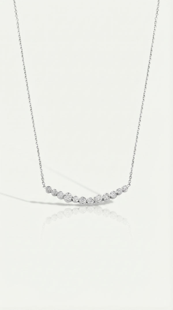 Pure Line - 12 Diamonds Bezel Pendant — Levendi Jewellers
