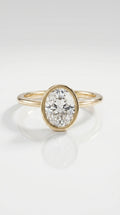 Levendi Wave of Love - Oval Cut Bezel Set Engagement Ring