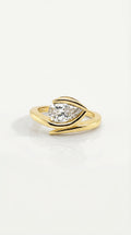 Levendi Wave of Love - East West Pear Engagement Ring
