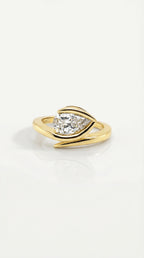 Levendi Wave of Love - East West Pear Engagement Ring — Levendi Jewellers