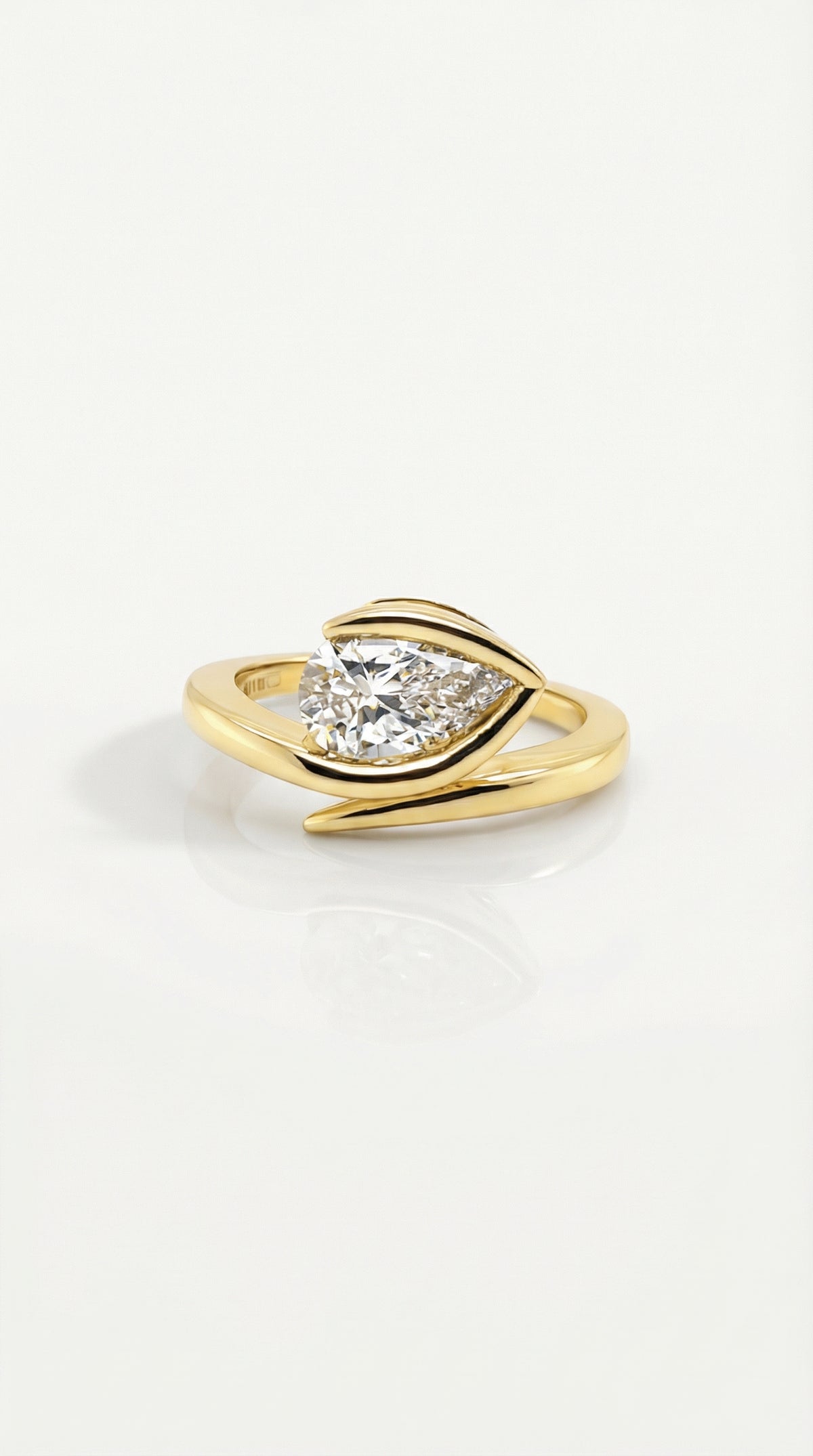 Levendi Wave of Love - East West Pear Engagement Ring — Levendi Jewellers