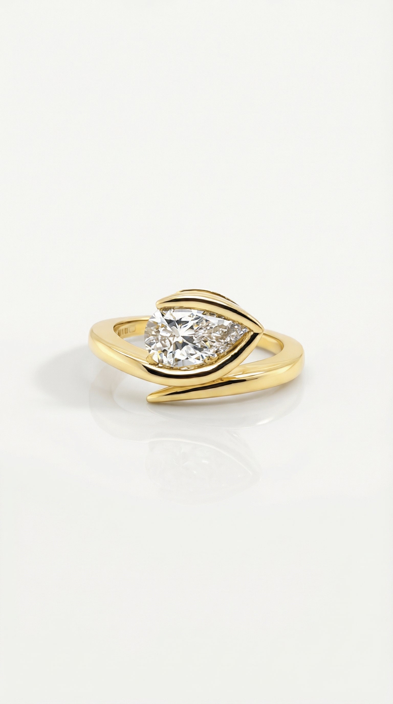 Levendi Wave of Love - East West Pear Engagement Ring