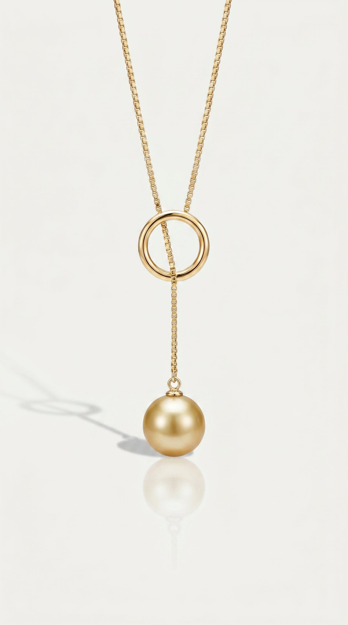 Gold South Sea Pearl - 11mm Round Adjustable Bail Pendant — Levendi Jewellers
