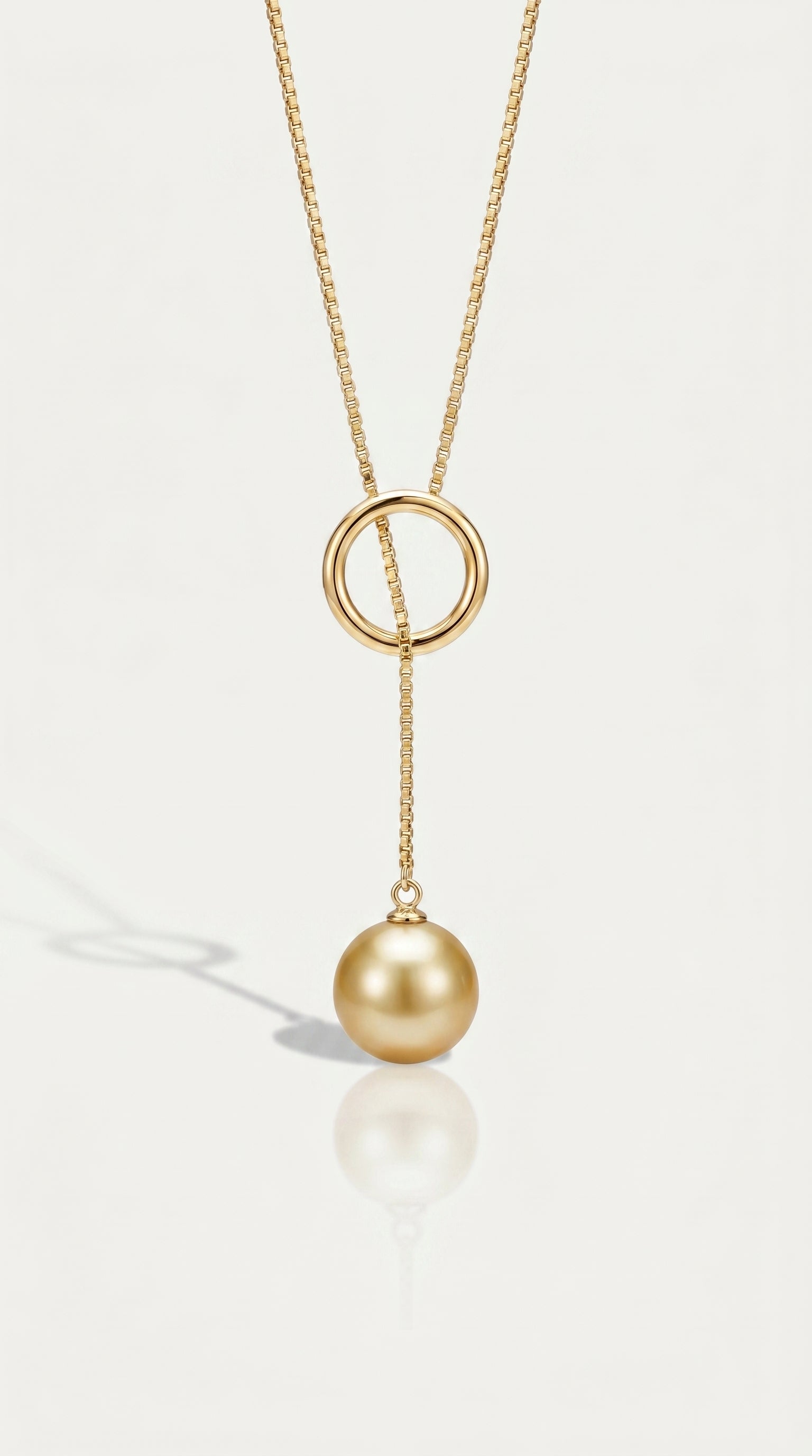 Gold South Sea Pearl - 11mm Round Adjustable Bail Pendant