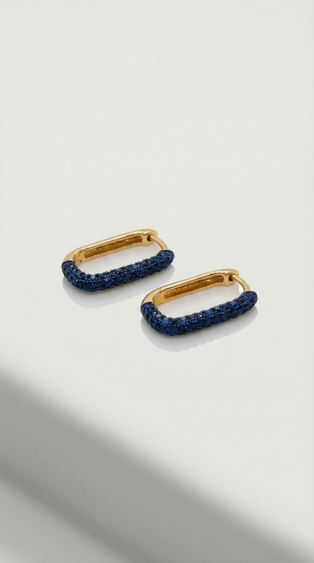 Levendi Essentials - U shape Blue Sapphire pavé Hoops — Levendi Jewellers