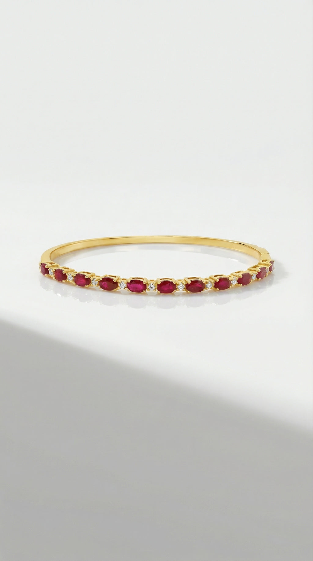 Alternating Ruby & Diamond Bangle — Levendi Jewellers