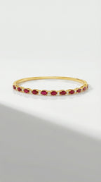 Alternating Ruby & Diamond Bangle — Levendi Jewellers