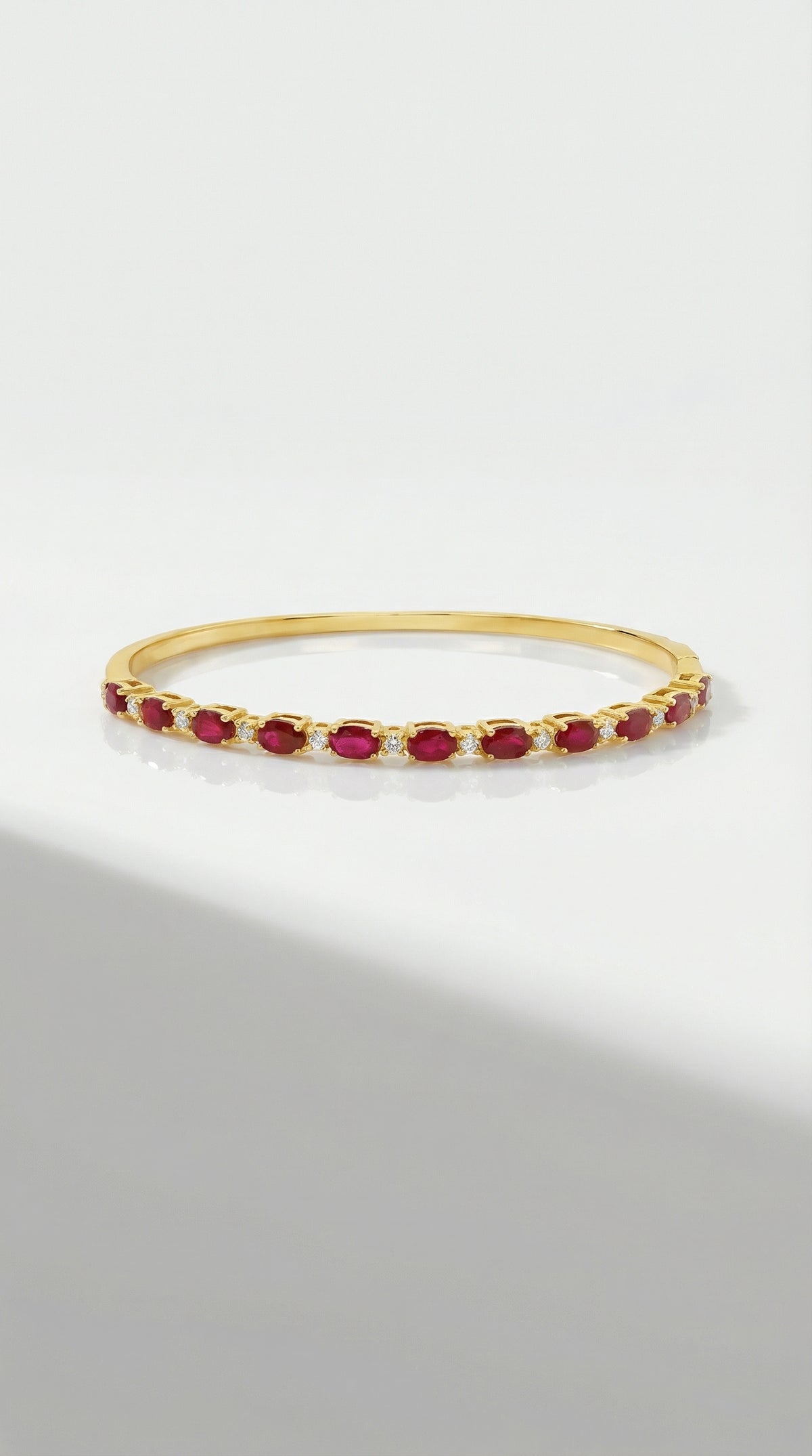 Alternating Ruby & Diamond Bangle — Levendi Jewellers