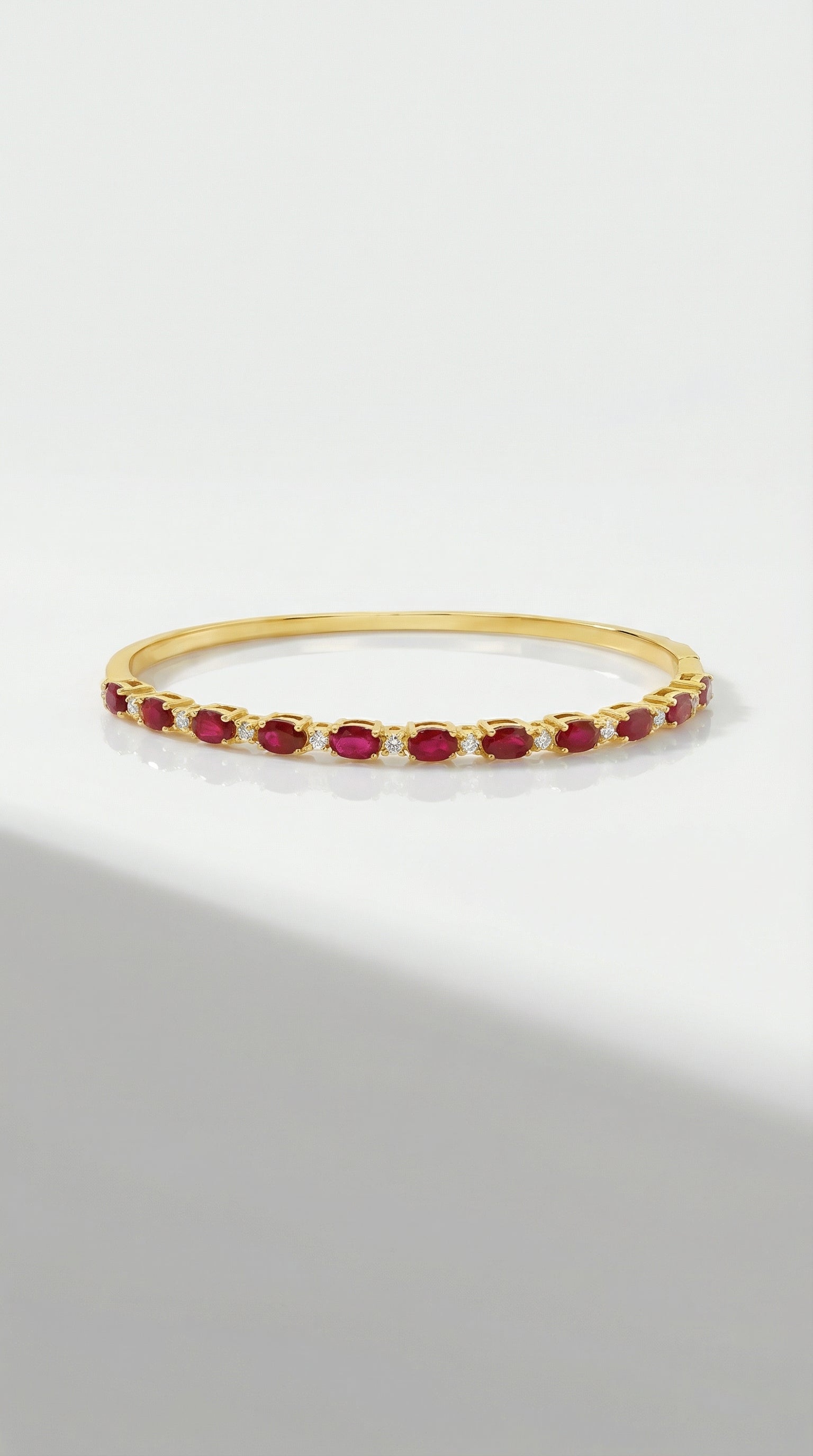 Alternating Ruby & Diamond Bangle
