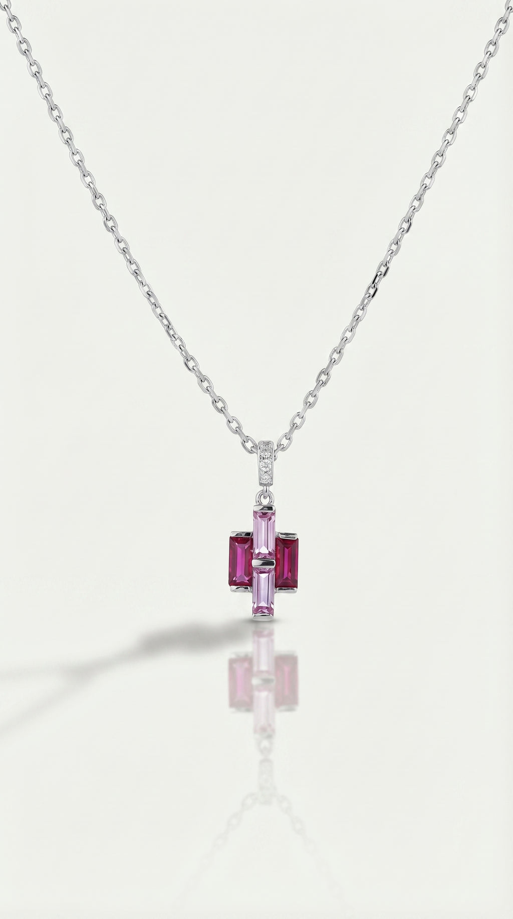Rainbow - Ruby & Pink Sapphire Pendant — Levendi Jewellers