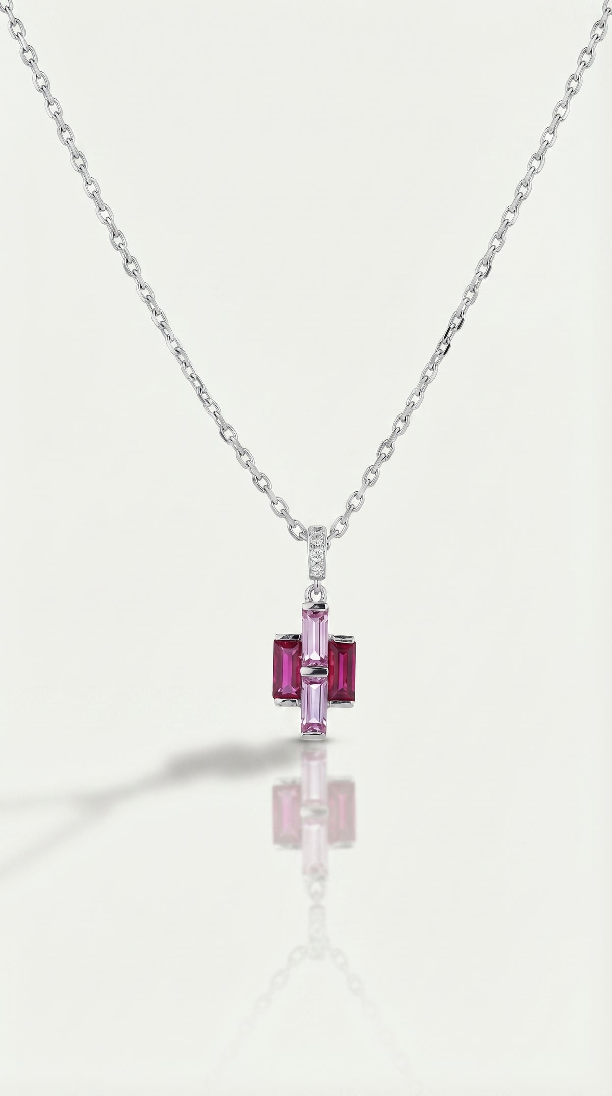 Rainbow - Ruby & Pink Sapphire Pendant — Levendi Jewellers