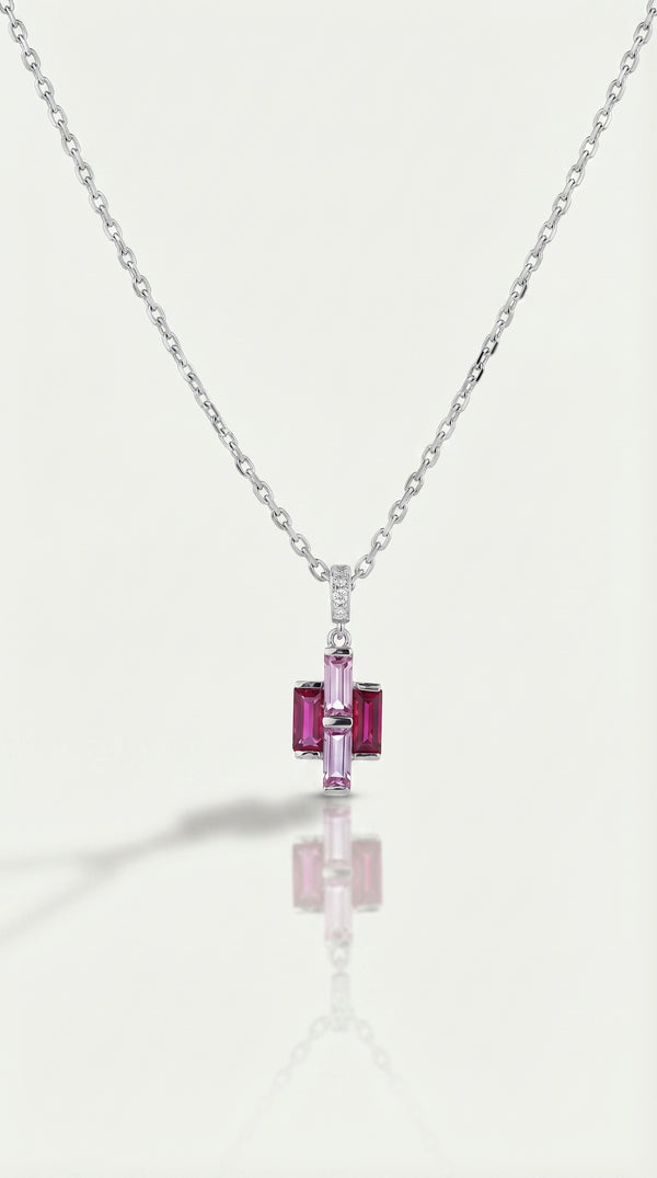 Rainbow - Ruby & Pink Sapphire Pendant — Levendi Jewellers