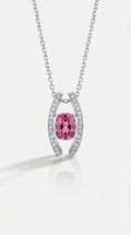 Pink Tourmaline & Diamond Pendant