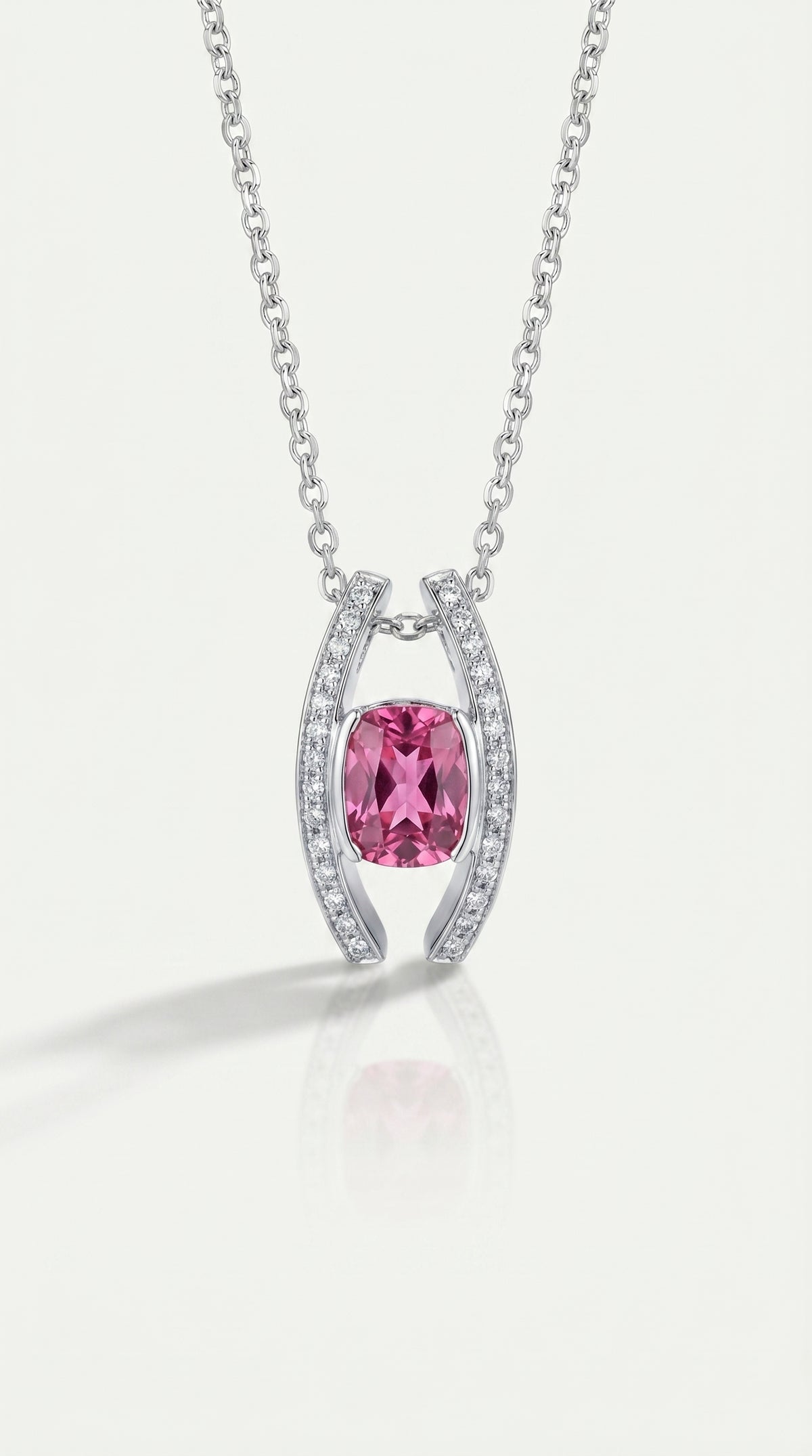 Pink Tourmaline & Diamond Pendant — Levendi Jewellers