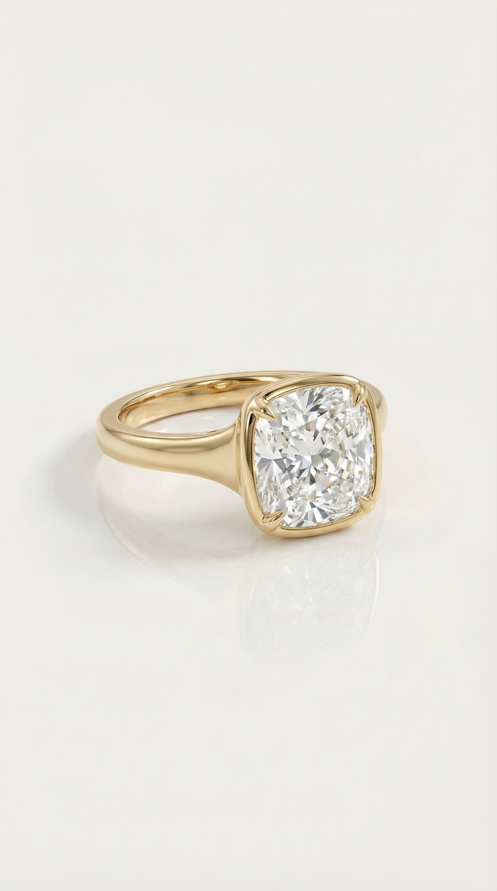 Levendi Wave of Love - Cushion Cut Bezel Engagement Ring — Levendi Jewellers