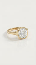 Levendi Wave of Love - Cushion Cut Bezel Engagement Ring