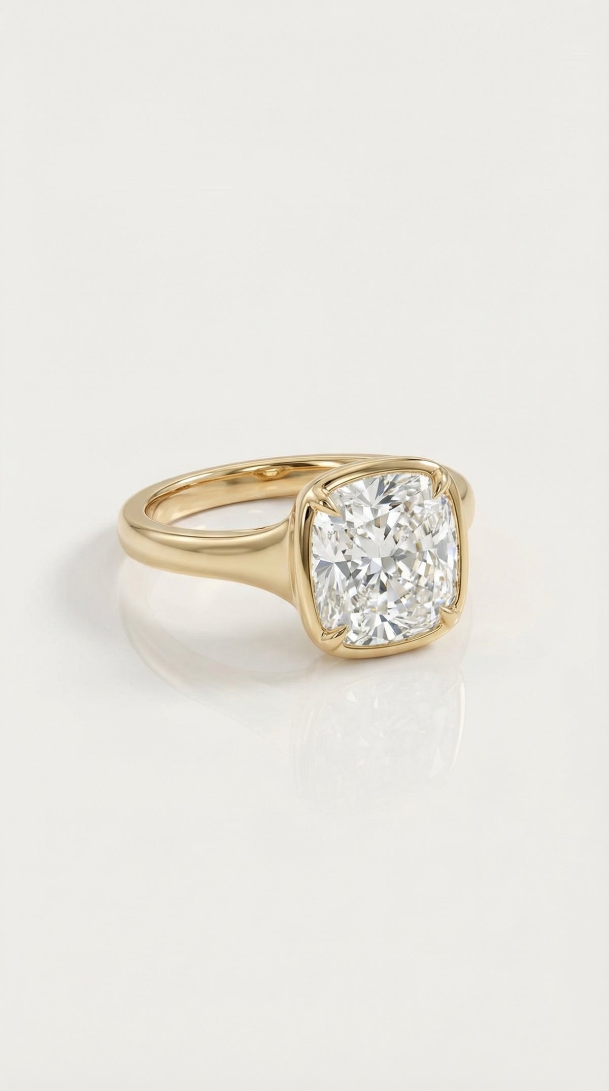 Levendi Wave of Love - Cushion Cut Bezel Engagement Ring — Levendi Jewellers