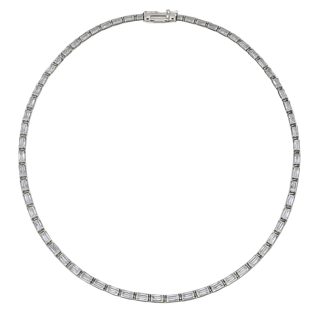 Baguette Classic Diamond Tennis Necklace 8.04ct