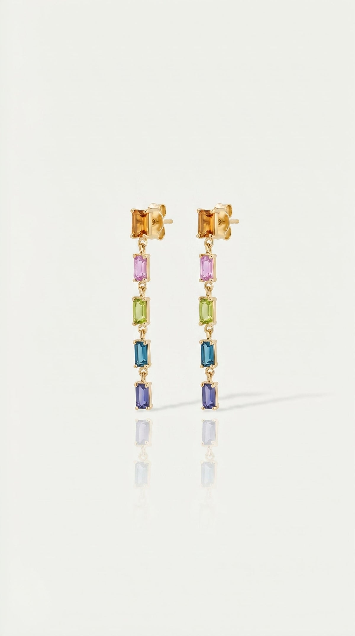 5 Baguette Gemstone Earring — Levendi Jewellers