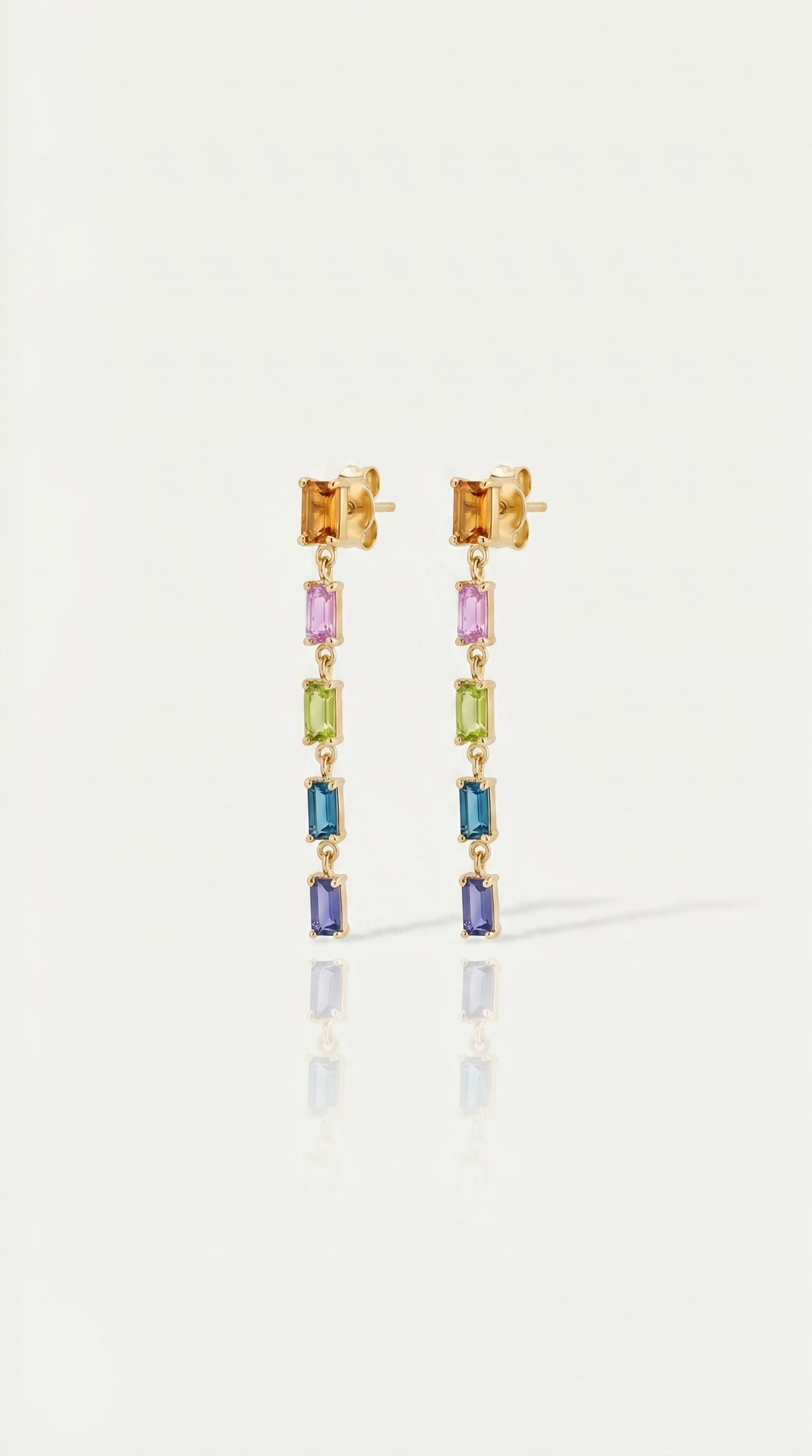 5 Baguette Gemstone Earring