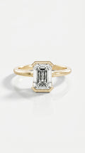 Levendi Wave of Love - Emerald Cut Open Bezel Engagement Ring
