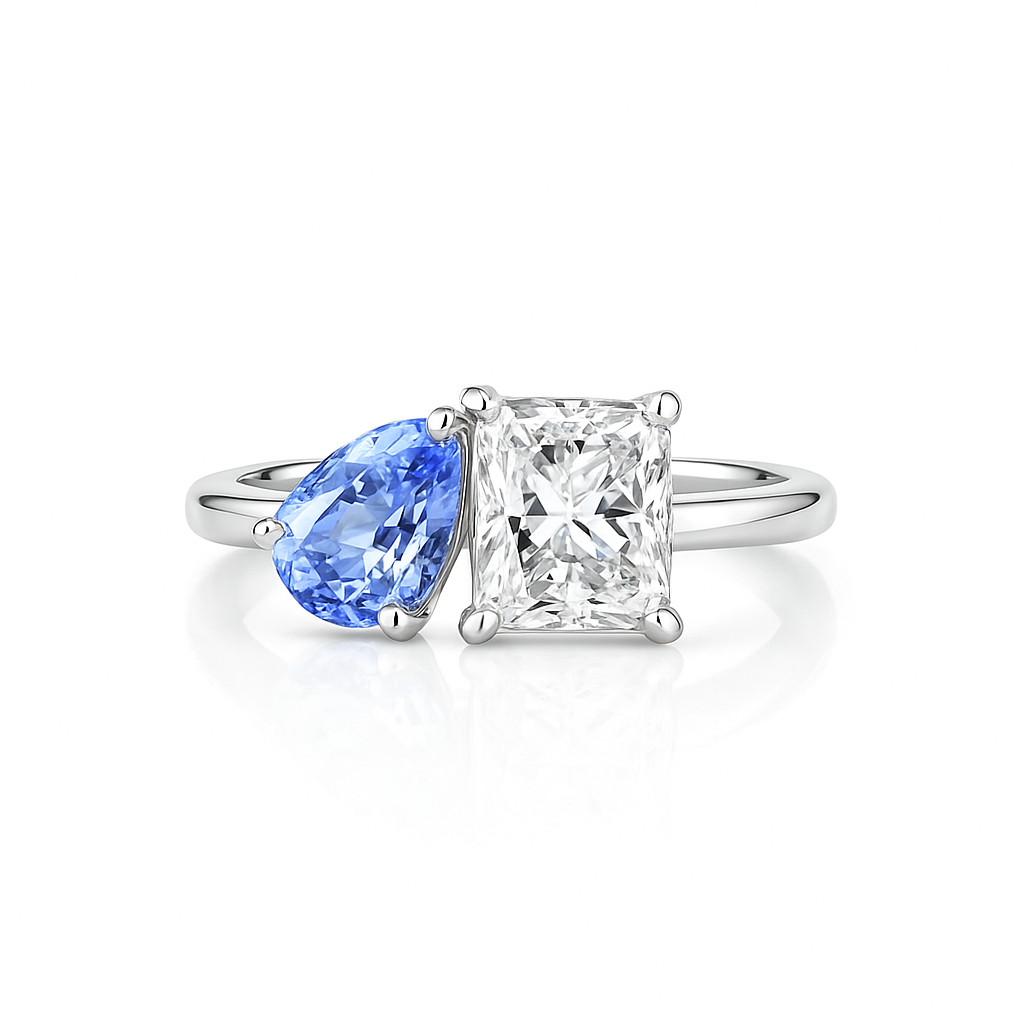 Toi & Moi - Pear and Emerald Cut Diamond