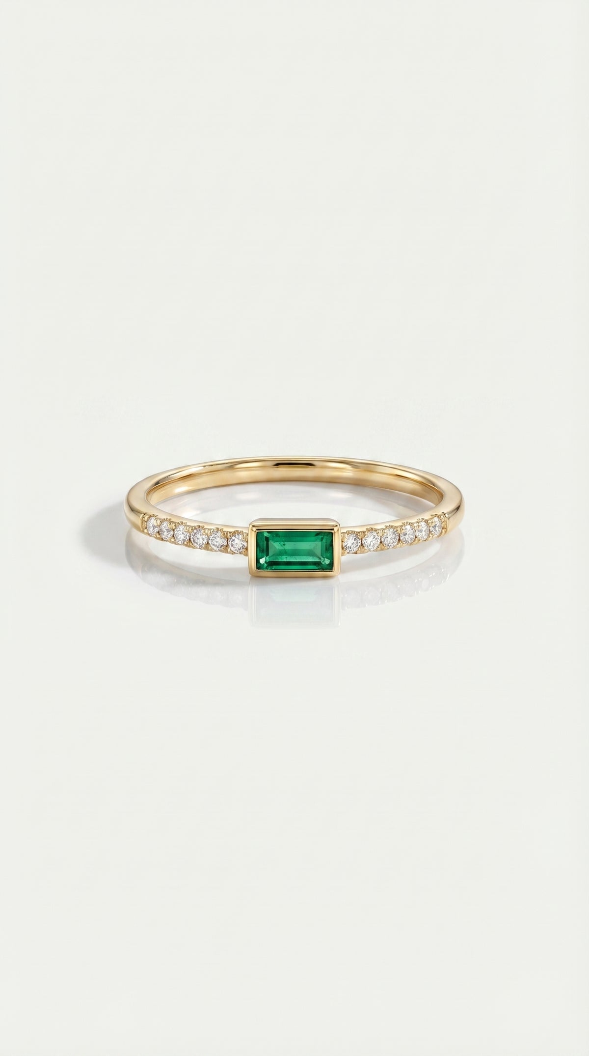 Rainbow Gemstone Emerald Petite Ring — Levendi Jewellers
