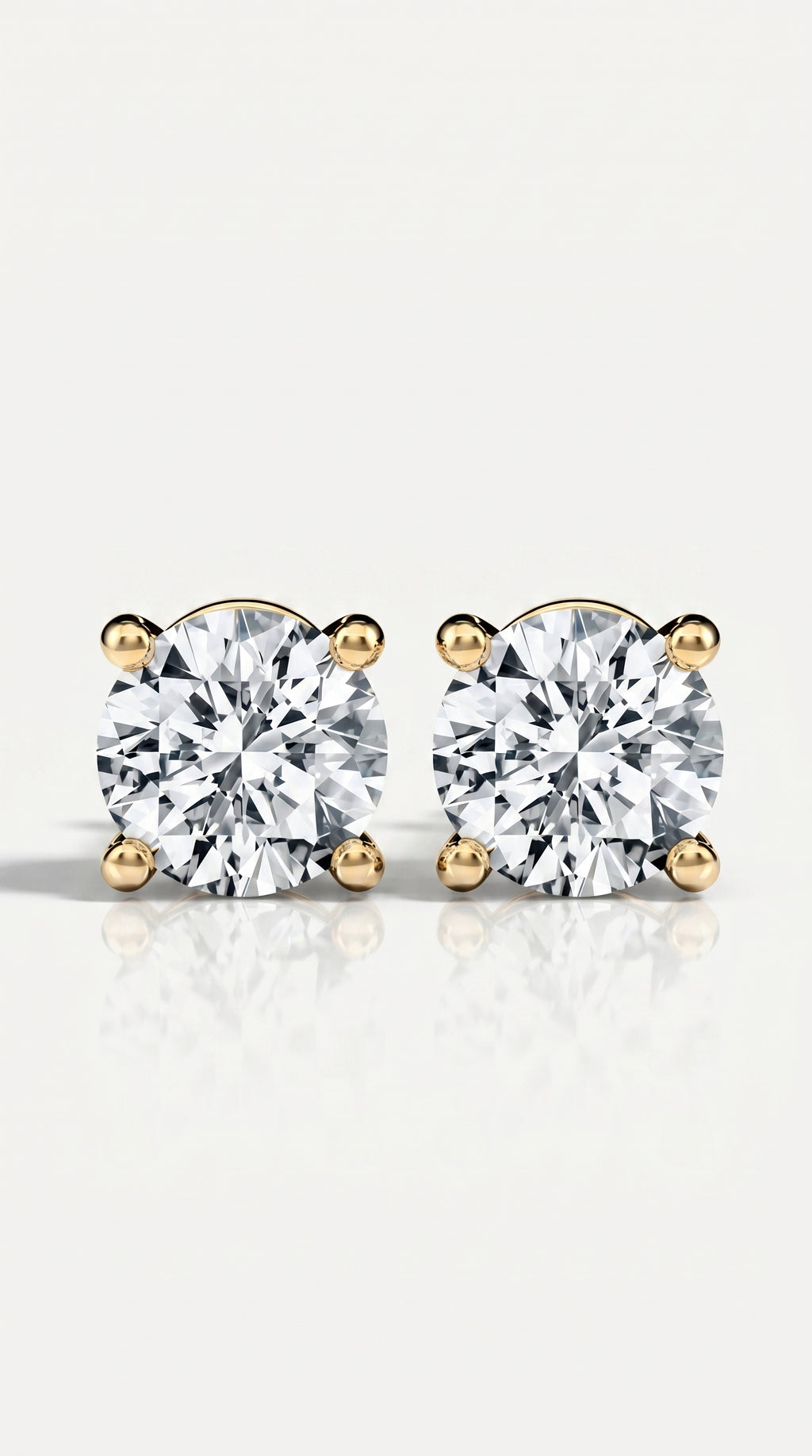 Classic Levendi 4 Claws Diamond Studs, view 2 — Levendi Jewellers