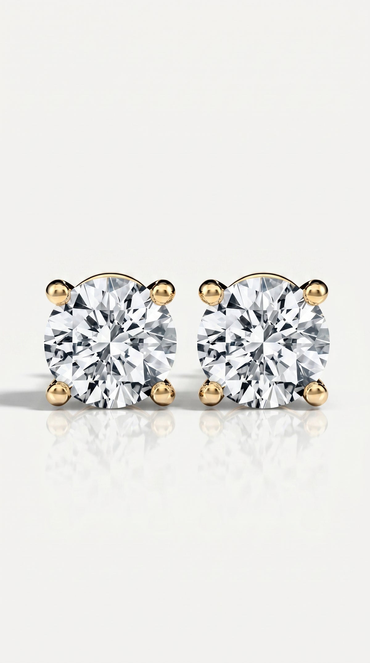Classic Levendi 4 Claws Diamond Studs, view 2 — Levendi Jewellers