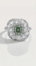 Green Aura - Fancy Green Diamond Ring