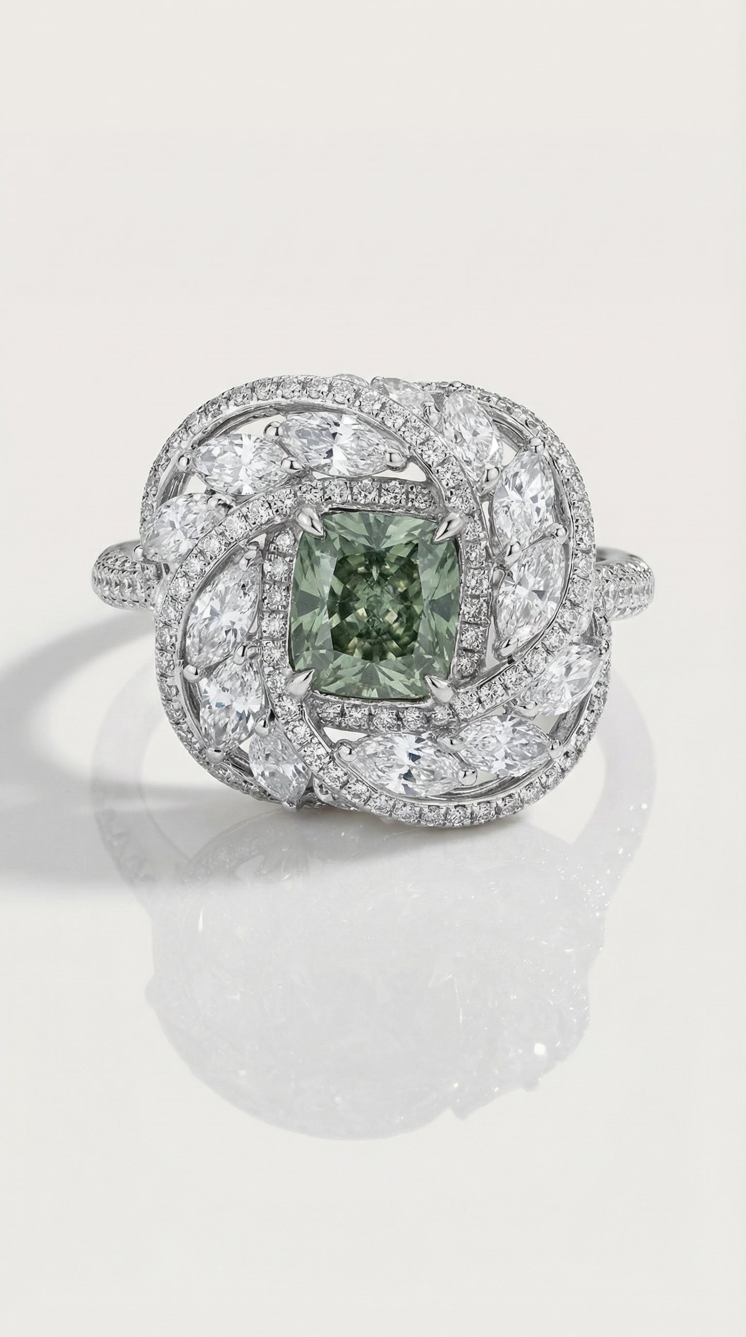 Green Aura - Fancy Green Diamond Ring