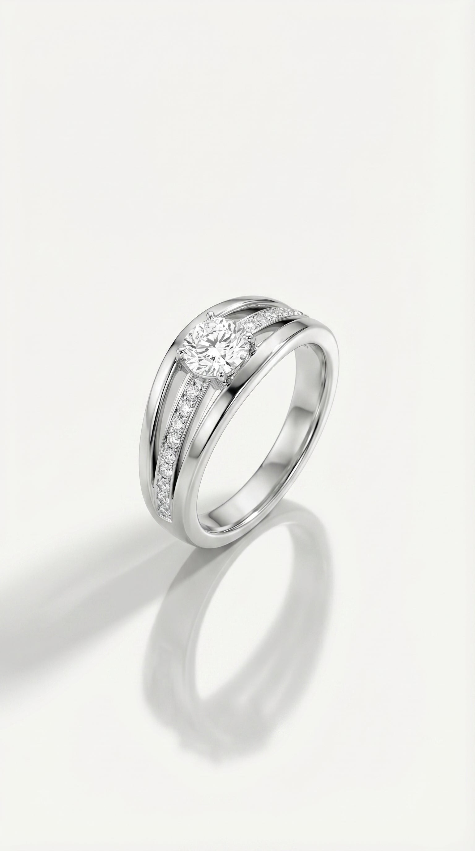 The Ellipse Round Brilliant Cut Diamond Ring