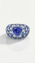 Caviar Tanzanite and Sapphire Ring